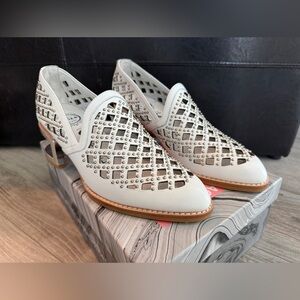 Jeffrey Campbell Ibiza Laser Cutout White Loafers